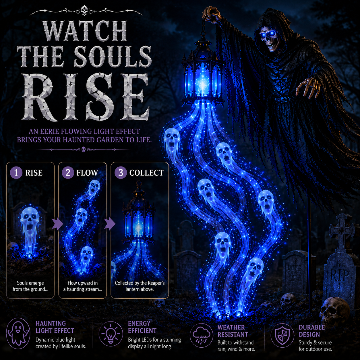 Soul Harvester rise flow collect blue spirit lighting effect