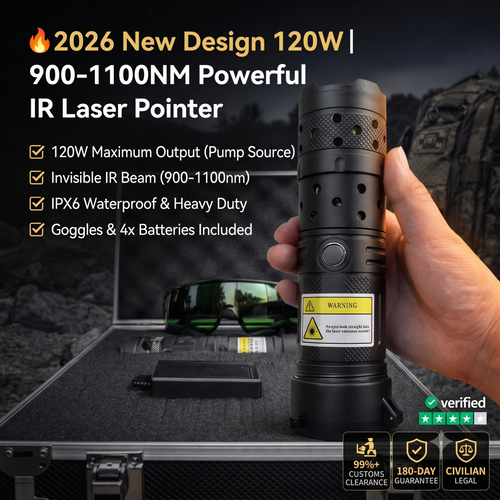 🔥2026 New Design 120W 900-1100NM Powerful IR Laser Pointer